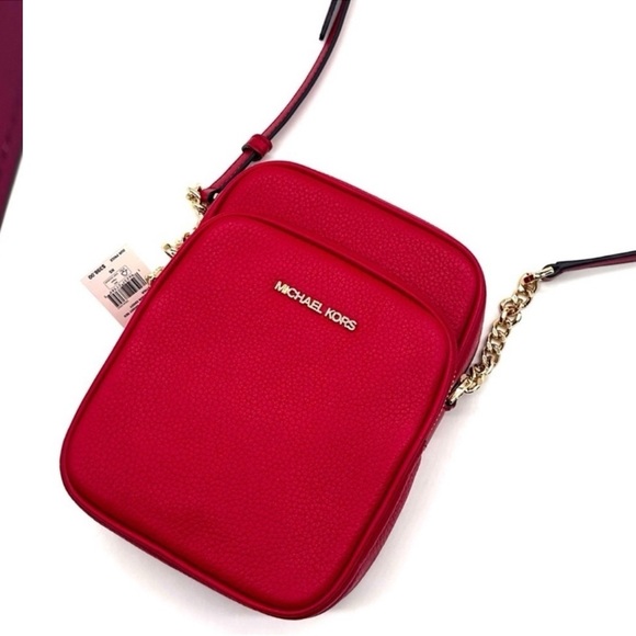 Michael Kors Medium NS Chain Xbody Bag Red/ Gold (NWT) - Picture 8 of 10